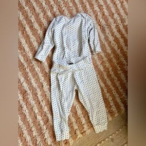 Bonton Ribbed Cotton Stars Pajama Set